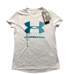 NWT Girls UA Logo Loose Dry Fit Tee
